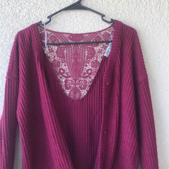 Women Sweater Shrug Large Wine Color New - Picture 10 of 14